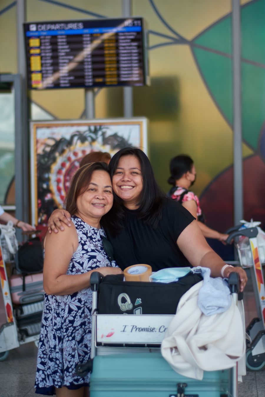 affectionate mother and daughter