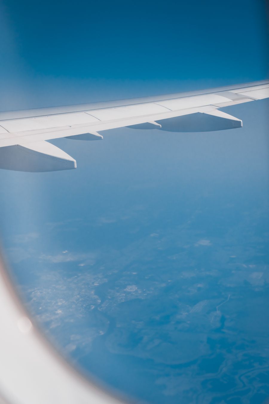 view from an airplane window — Trailheads and lookouts: offline maps downloaded, just in case.