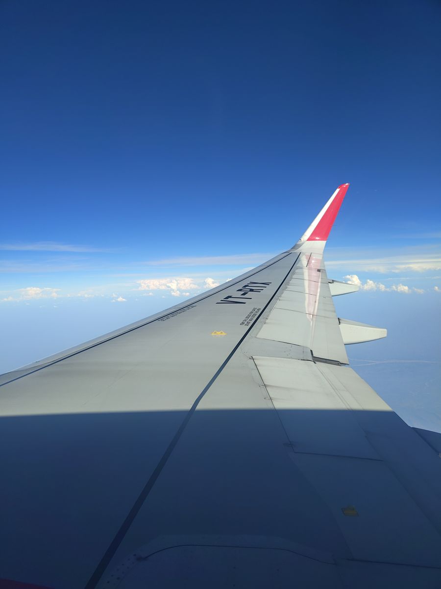airplane wing view against clear blue sky — Die Austria-Foodtour: jede Empfehlung vor Ort geprüft.