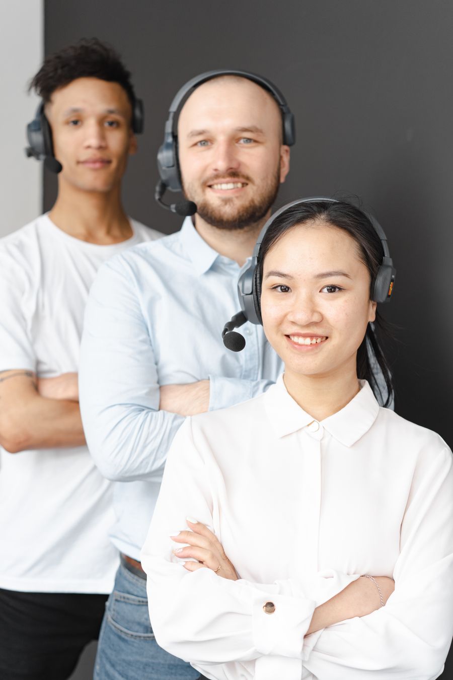 people working in a call center